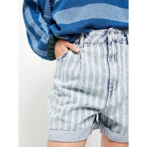 Free People Striped High Waisted Shorts